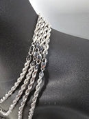 5MM 10K Diamond Cut Rope Chain White Gold