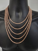 5MM 10K chaine torsade diamond cut en or rose