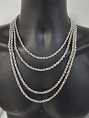 5MM 10K Diamond Cut Rope Chain White Gold