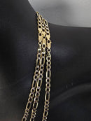 5mm Figaro Chain Diamond Cut 10K Yellow Gold Solid/Full