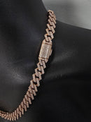 12mm 14k Rose Gold Monaco 21.40ct Diamonds