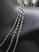 4mm 10k Laser Cut rope chain White Gold