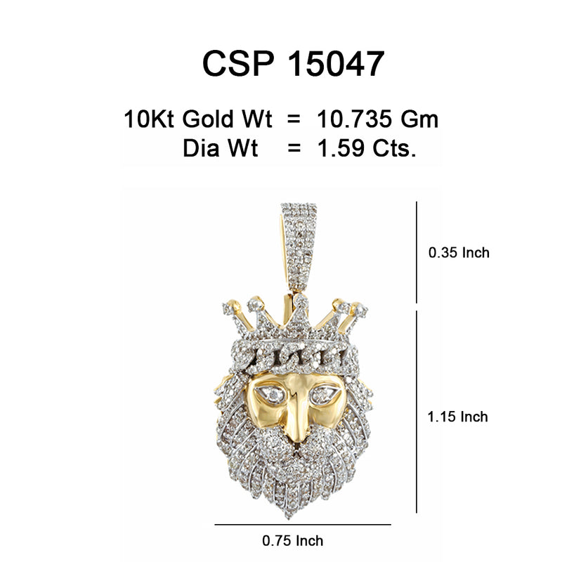 10k Lion Crown   1.59ct of Diamonds