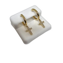 10k Gold  0.12ct VS  Diamond cross earring New