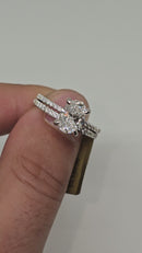 Beautiful Oval shape 2.04CT Lab Diamond Engagement Rings in 14K White Gold