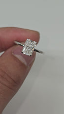 Beautiful Radiant shape 1.69CT Lab Diamond Engagement Rings in 14K White Gold
