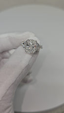 Bague de fiançailles en or blanc 14K avec 5,09 ct au centre et 7,34 ct de diamant LAB VS