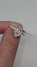 Beautiful Pear shape 3.52CT Lab Diamond Engagement Rings in 14K White Gold