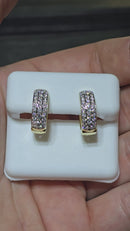 10K 0.60CT vs lab diamants Boucle D 'Oreilles huggys or jaune