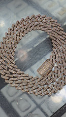 12mm 14k Rose Gold Monaco 21.40ct Diamonds