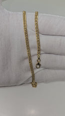 18 carats, 3,5 mm, maillons cubains doubles creux