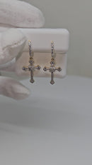 Boucles d'oreilles Croix 10k 0.65ct diamants VS