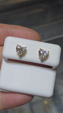 14k 1.97ct heart VS Diamond Stud Screw Back Earing