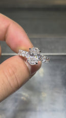 Bague de fiançailles en or blanc 18k 5.05ct oval  vs diamant lab