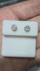 10k 0.45ct Luxury Flower Studs vs lab diamonds