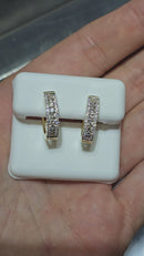10K 0.60CT vs lab diamants Boucle D 'Oreilles huggys or jaune