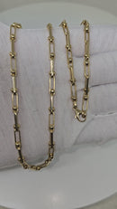 18k 4mm Paper Clip Link yellow gold hollow