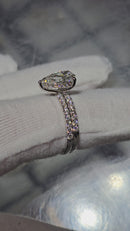 Beautiful Pear Shape 1.73CT VS Lab Diamond Engagement Rings in 14K