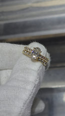 Beautiful Oval Shape 3.02CT VS Lab Diamond Engagement Rings in 14K  Yellow gold