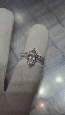 Bague de fiançailles en or blanc 14K avec un diamant de laboratoire de 4.57 CT en forme de Marquise