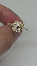 Edge of Elegance: 14K Gold Square Diamond Ring with 0.85ct Natural Diamonds