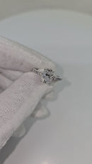 Bague de fiançailles Duo Radiant 4.04 CT Lab Diamond en or blanc 14K SR-