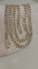 10k 7mm Miami Cuban Link solid/Full 7.25ct Diamonds