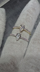 Bague de fiançailles en or blanc 14k 0.67ct poire vs diamant lab