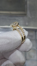 Beautiful oval Shape 2.22CT VS Lab Diamond Engagement Rings in 14K