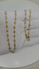 18k 4mm Coffe beans Link Hollow
