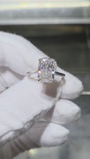 Bague de fiançailles en or blanc 14k 4.02ct radiant vs diamant lab