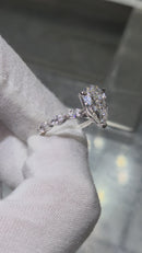 Beautiful Pear Shape 3.75CT VS Lab Diamond Engagement Rings in 14k