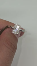 Refined  Radiant shape 2.12CT Lab Diamond Engagement Rings in 14K White Gold
