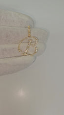 14k Letter B Pendant  0.50ct Diamonds si NEW