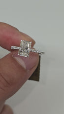 Beautiful Radiant shape 1.73CT Lab Diamond Engagement Rings in 14K White Gold