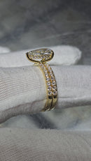 Bague de fiançailles en or blanc 14k 0.66ct radiant vs diamant lab