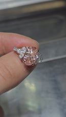 beautiful pink oval shape 4.10ct vs lab diamonds