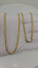 14k 3.5mm Franco yellow gold solid/full