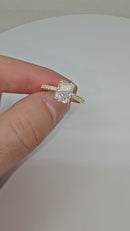 14K Gold Engagement Ring with 2.39ct Radiant-Cut VS Clarity EF Color lab Diamonds