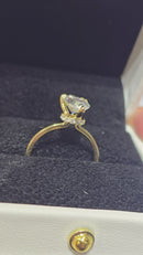 Beautiful Pear shape 2.08CT Lab Diamond Engagement Rings in 14K Yellow Gold