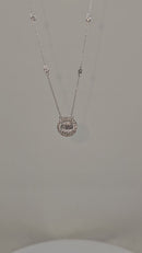 collier 1.00ct diamants banquettes rondes or blanc 14k