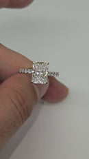 Elegant  Radiant  shape 3.29CT Lab Diamond Engagement Rings in 14K Yellow Gold