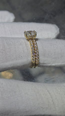 Bague de fiançailles en or blanc 14k 0.66ct radiant vs diamant lab
