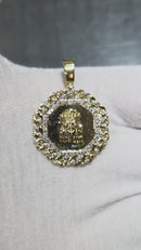 10k jesus rond 0.40ct diamants
