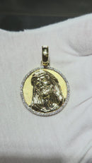 10k jesus round 0.64ct diamonds