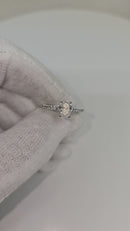 Beautiful Oval shape  1.27CT Lab Diamond Engagement Rings in 14K White Gold