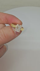 14K Gold Solitaire Engagement Ring with 2.03ct Radiant-Cut VS Clarity EF Color Lab Diamond