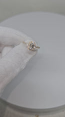 Bague de fiançailles 14K 0.75CT VS diamant taille émeraude