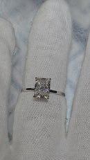 Beautiful Radiant Shape Solitaire 2.22CT VS Lab Diamond Engagement Rings in 14K