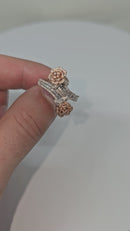 14k Flower ring 0.70ct Diamonds